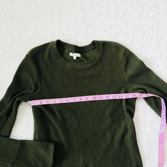 Madewell Ruffle Cuff Ribbed Top Bell Sleeves L - Picture 4 of 7